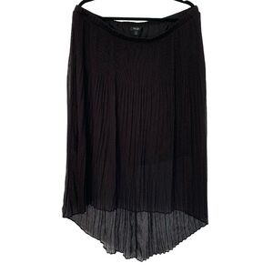 SIMPLY VERA WANG Women’s Black Chiffon Skirt Overlay High/Low Elastic/Pleated XL
